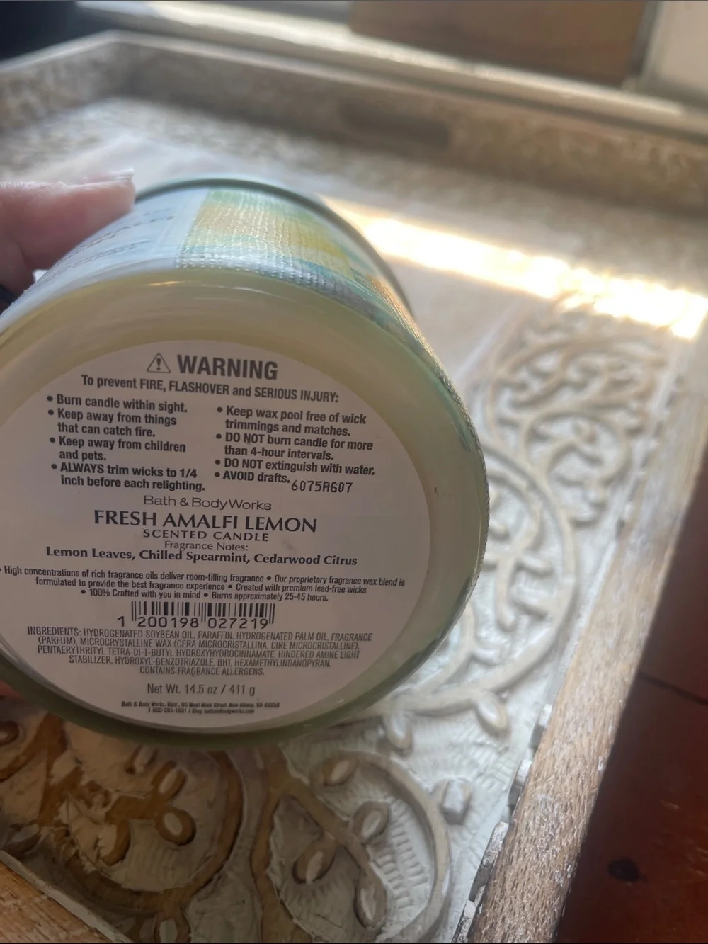 Bath & Body Works Fresh Amalfi Lemon Candle - Yellow & Green